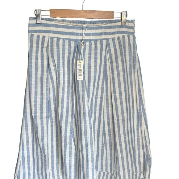 Max Studio - NWT Hi-Low Hem Linen Blend Striped Skirt Sz M - Picture 4 of 9